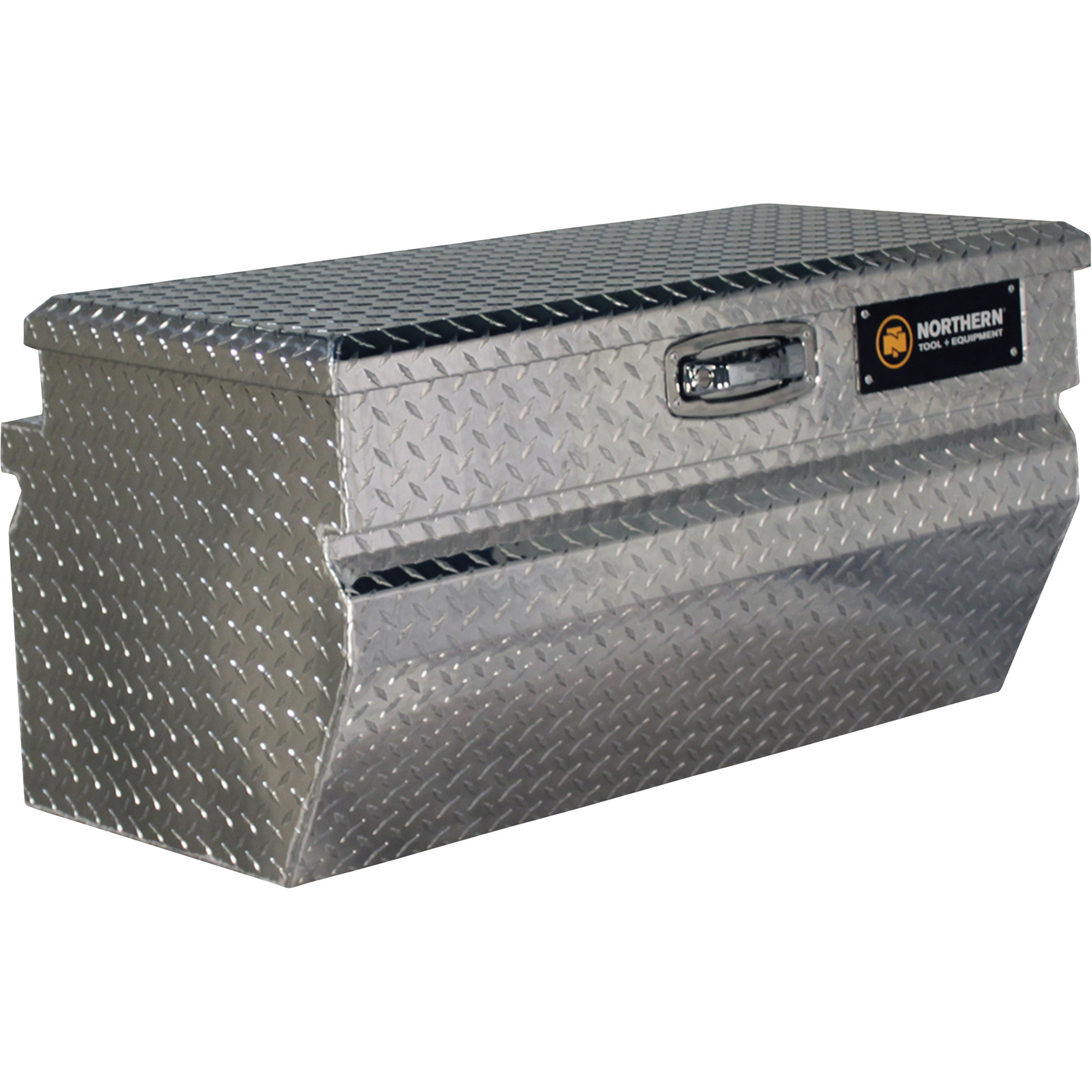 Northern Tool + Equipment Truck Toolbox, 36in. x 20in. x 15.75in. x 18in., Aluminum, Diamond Plate, Pull Handle Latch